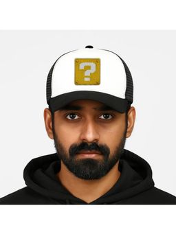 The Tie Hub - White & Black Question Mark Logo Trucker Cap