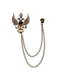 The Tie Hub - Blue Eagle Gold Chain Stylish Brooch