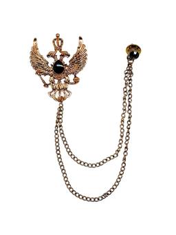 The Tie Hub - Black Eagle Gold Chain Brooch