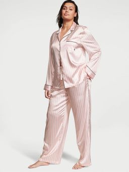 Victoria's Secret - Pink Satin Long Shirt & Pyjama (Set of 2)