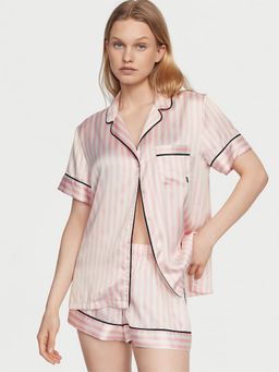 Victoria's Secret - Pink Satin Shirt & Shorts (Set of 2)
