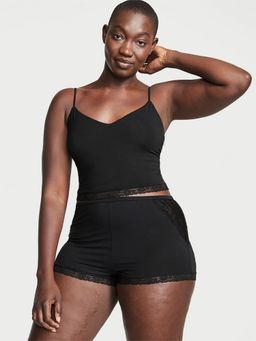 Victoria's Secret - Black Cropped Modal Camisole & Shorts (Set of 2)