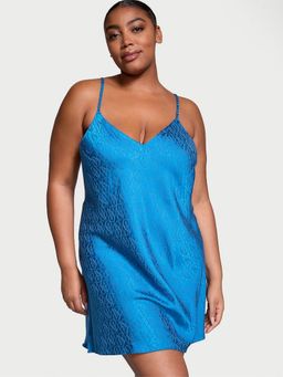 Victoria's Secret - Blue Icon Satin Open-Back Slip Dress
