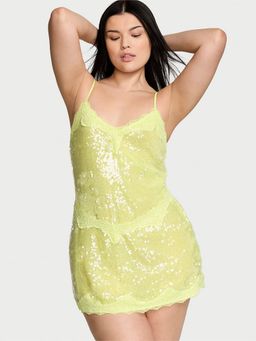 Victoria's Secret - Green Sequin Mini Slip Dress