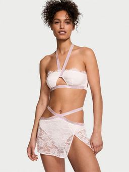 Victoria's Secret - White Shine Strap Halter Bralette And Mini Skirt (Set of 2)