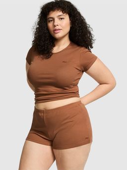 Victoria's Secret - Brown Spill-The-Tea Cotton Shorts