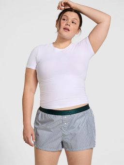 Victoria's Secret - Green Cotton Poplin Boxer Shorts