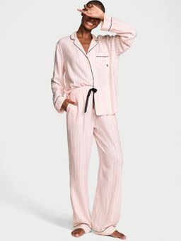 Victoria's Secret - Pink Flannel Long Shirt & Pyjama (Set of 2)