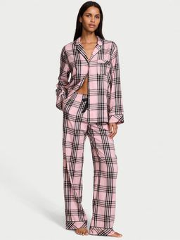 Victoria's Secret - Pink Flannel Long Shirt & Pyjama (Set of 2)