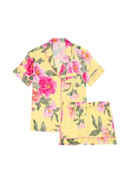 Victoria's Secret - Yellow Glazed Satin Shirt & Shorts (Set of 2)