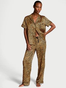 Victoria's Secret - Multi-Color Satin Short-Sleeve Pj Shirt & Pyjama (Set of 2)