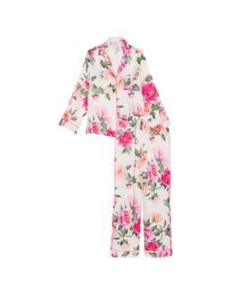 Victoria's Secret - White Glazed Satin Long Shirt & Pyjama (Set of 2)