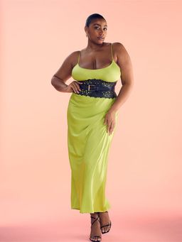 Victoria's Secret - Green Satin Long Slip Dress