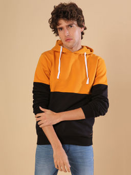 Campus Sutra - Men Colorblocked Full Sleeve Stylish Casual Hooded Sweatshirts