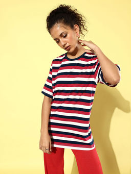 DILLINGER - Multicoloured Striped Oversized T-shirt