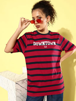 DILLINGER - Multicoloured Striped Oversized T-shirt