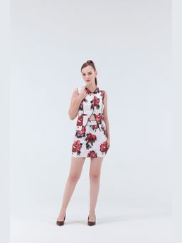 XAYA - Florence Red Jacquard Printed Vest