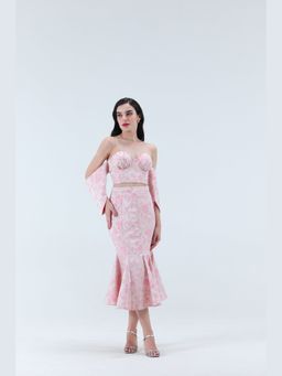 XAYA - Jacqueline Pink Silk Corset Top