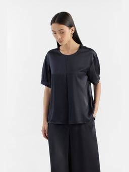 Perona - Silk Blend Regular Fit Women Black Top