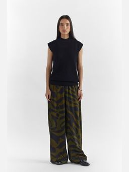 Perona - Textured Sleeveless Knit Women Black Top