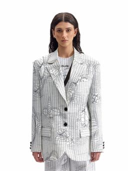 CILVR - Entangled Mesh Tailored White Blazer