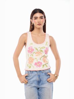 The Clothing Factory - Riviera Bloom Embroidered Tank