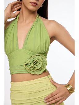 The Clothing Factory - Citrus Ombre Halter Crop Top