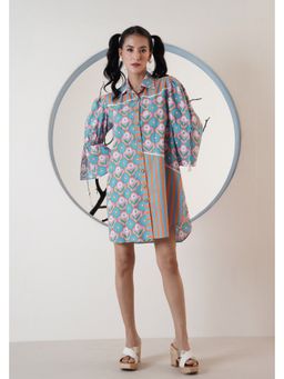 SURABHI ARYA - Multi-coloured Cotton Collar Neck Dress