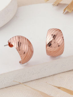 Estele - Rose Gold Pattern Pretty Half Hoop Earrings for Women