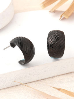 Estele - Gothic Black Alluring Half Hoop Earrings for Women