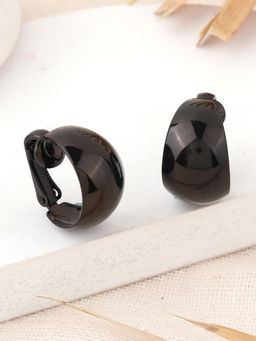 Estele - Gothic Black Alluring Petite Chunky Hoop Earrings for Women