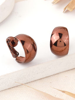 Estele - Chocolate Brown Charming Petite Chunky Hoop Earrings for Women