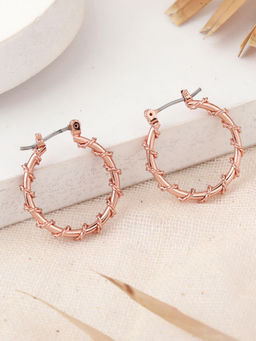 Estele - Rose Gold Charming Twisted Hoop Earrings for Women