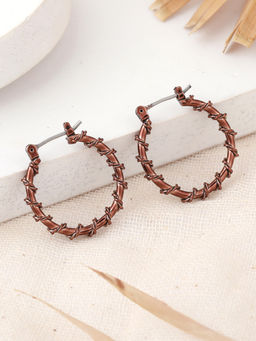 Estele - Chocolate Brown Alluring Twisted Hoop Earrings for Women