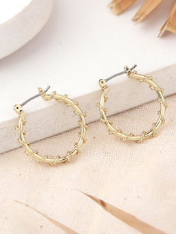 Estele - Gold Tone Trendy Twisted Hoop Earrings for Women