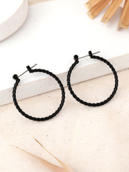 Estele - Gothic Black Classic Alluring Hoop Earrings for Women