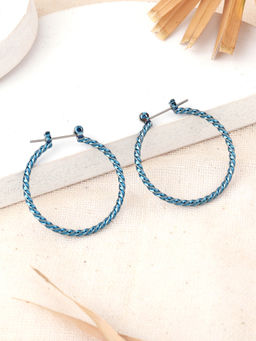 Estele - Cobalt Blue Alluring Hoop Earrings for Women
