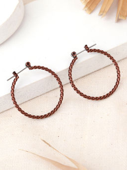 Estele - Chocolate Brown Classic Glorious Hoop Earrings for Women