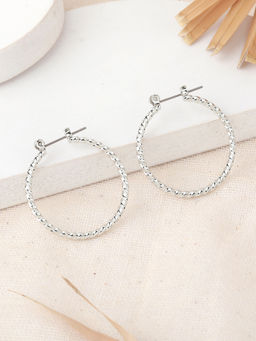 Estele - Rhodium Classic Glorious Hoop Earrings for Women