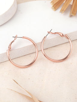 Estele - Rose Gold Beautiful Sleek Hoop Earrings for Women