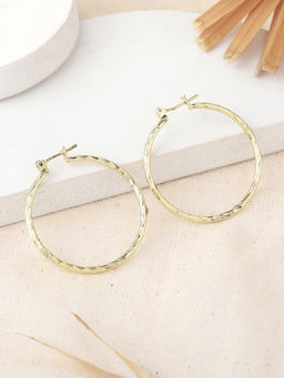 Estele - Gold Tone Circular Glorious Hoop Earrings for Women