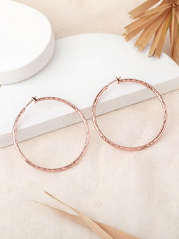 Estele - Rose Gold Circular Hoop Earrings for Women