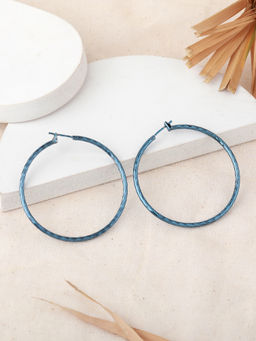 Estele - Cobalt Blue Circular Bewitching Hoop Earrings for Women