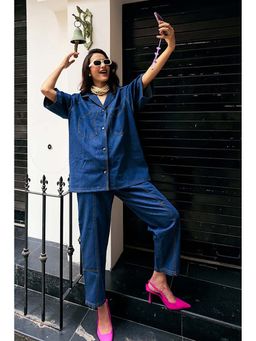 SPACE - Ampere Z Unisex Relaxed Blue Co-Ord Set