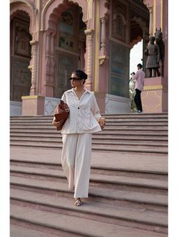 SPACE - Oversized Kala Cotton Dhoop Beige Shirt & Pant