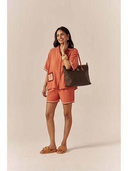 SPACE - Dusk Co-Ord Set With Crochet Details Top And Crochet Detailed Shorts