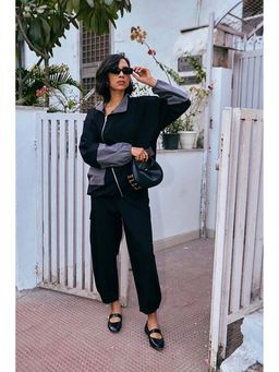 SPACE - Psalm Unisex Black Zipper Wind Co-Ord Set