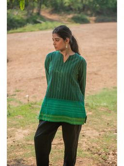 Sutra Art of Clothing - Green Pure Cotton Top