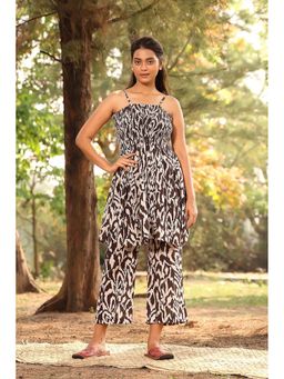 Sutra Art of Clothing - Women Brown Abstract Printed Co-Ord Set