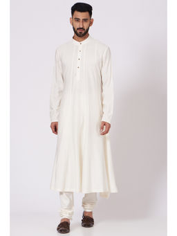 Jatin Malik - Ivory Anarkali Kurta (Set of 2)